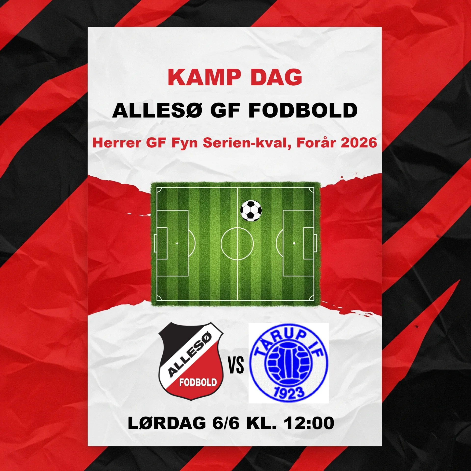 ÆNDRING I LØRDAGENS PROGRAM - VIGTIG HJEMMEKAMP!